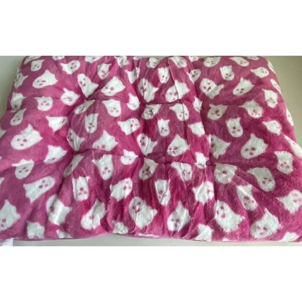 Storehouse Pink Ghosts Halloween Faux Fur Pillow Pet BED Super Soft 36 X 23” NEW